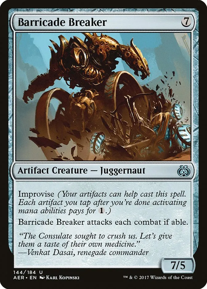 2017 Aether Revolt Barricade Breaker uncommon #144 uncommon card image