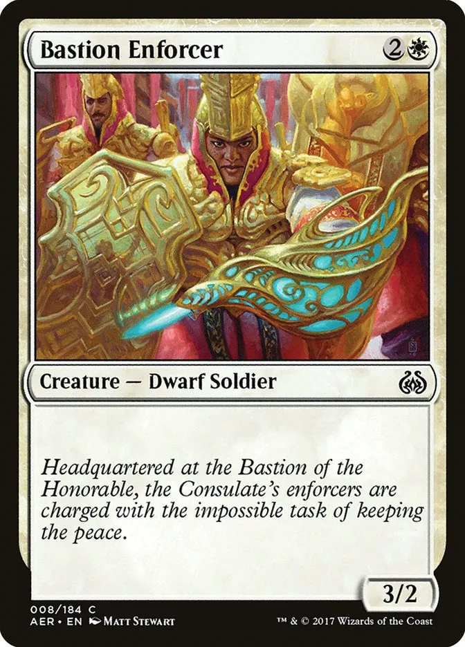 2017 Aether Revolt Bastion Enforcer common #8 common card image