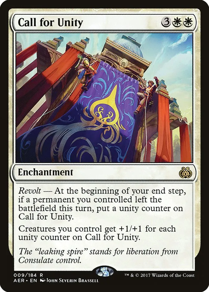 2017 Aether Revolt Call for Unity rare #9 rare card image