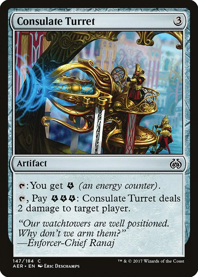 2017 Aether Revolt Consulate Turret common #147 common card image