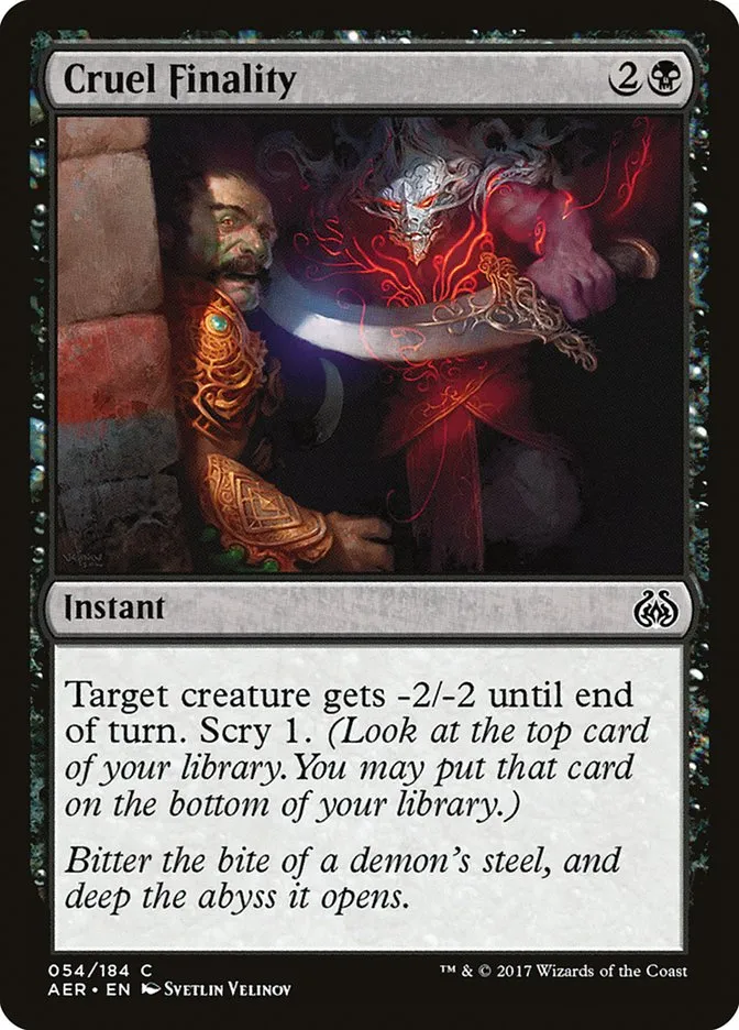 2017 Aether Revolt Cruel Finality common #54 common card image