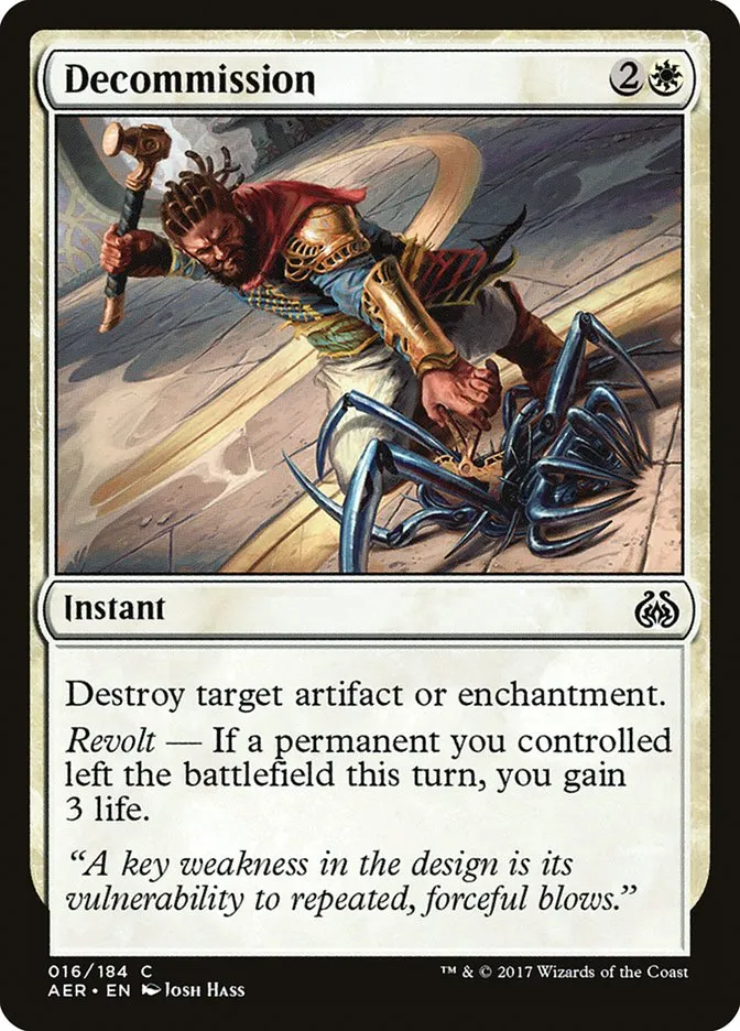 2017 Aether Revolt Decommission common #16 common card image
