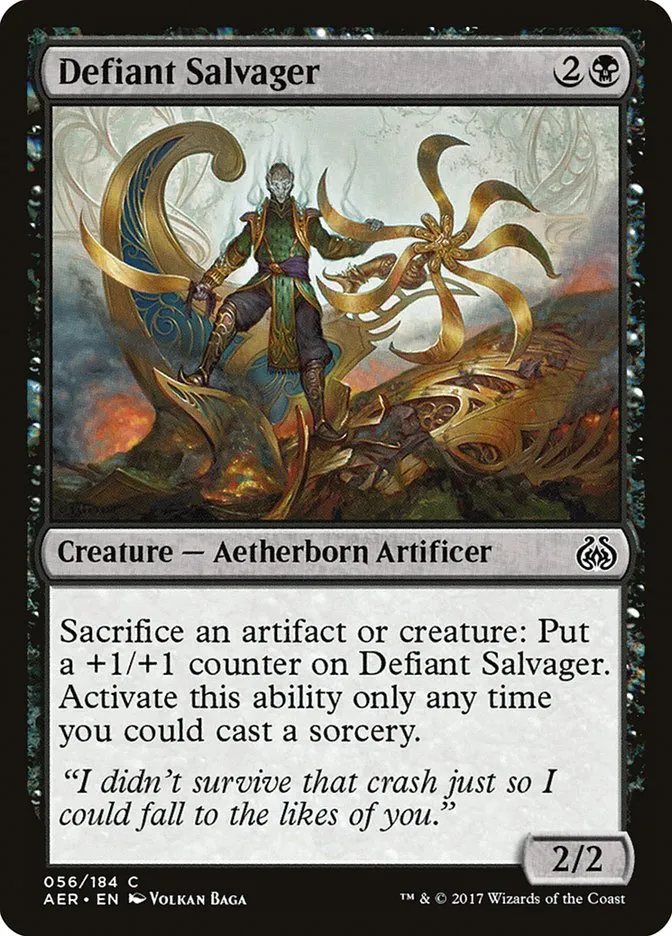 2017 Aether Revolt Defiant Salvager common #56 common card image