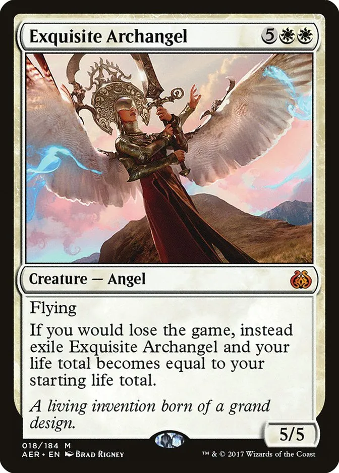 2017 Aether Revolt Exquisite Archangel mythic #18 mythic card image