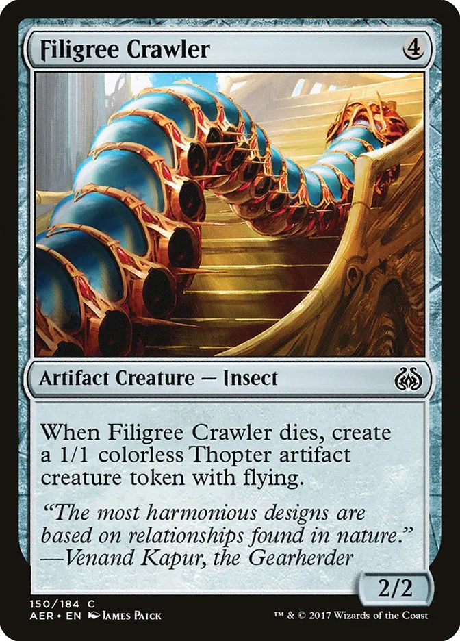 2017 Aether Revolt Filigree Crawler common #150 common card image