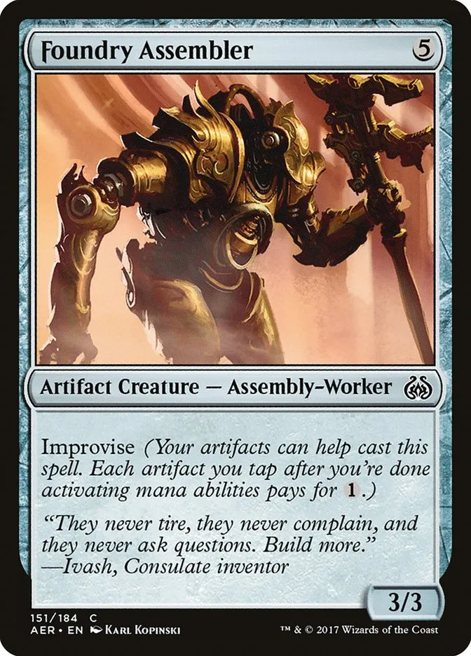 2017 Aether Revolt Foundry Assembler common #151 common card image