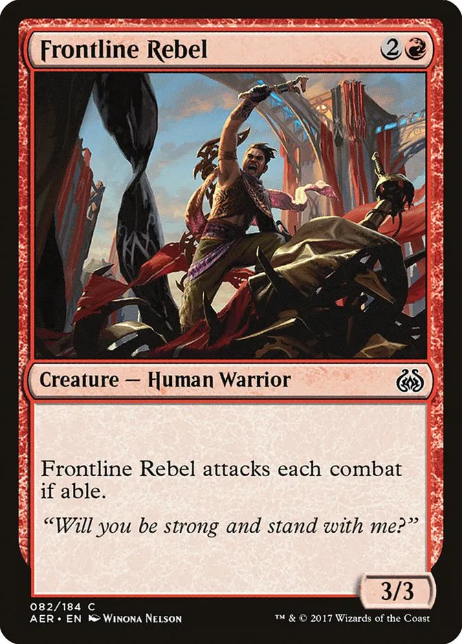 2017 Aether Revolt Frontline Rebel common #82 common card image