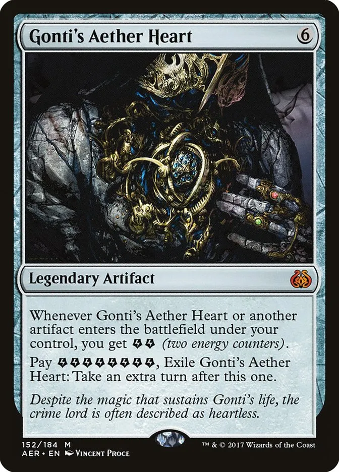 2017 Aether Revolt Gonti's Aether Heart mythic #152 mythic card image