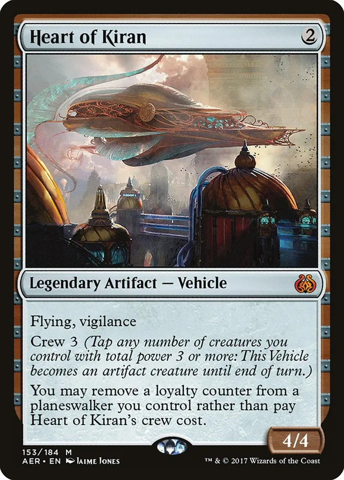 2017 Aether Revolt Heart of Kiran mythic #153 mythic card image
