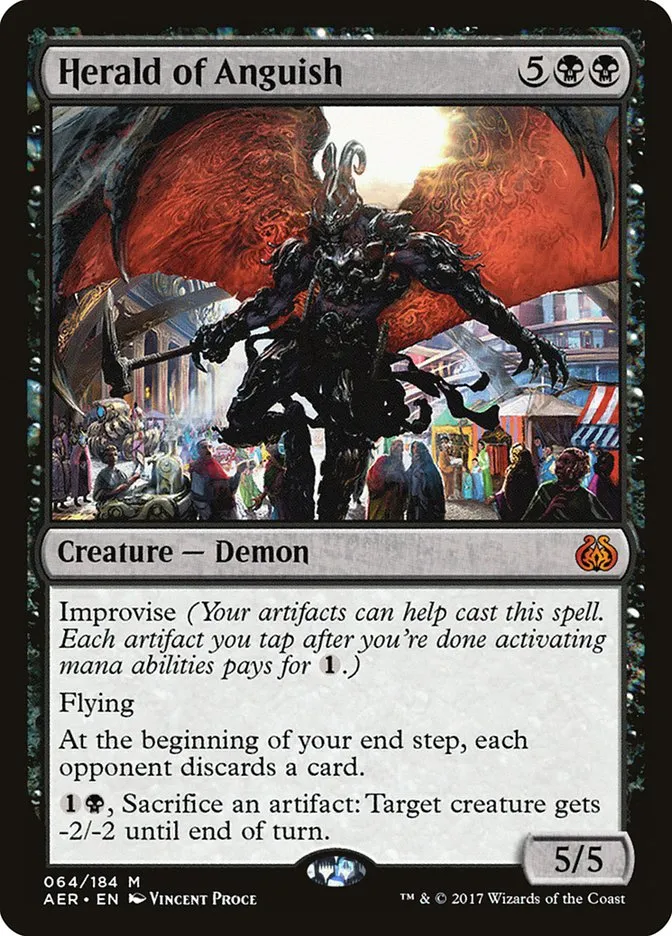 2017 Aether Revolt Herald of Anguish mythic #64 mythic card image