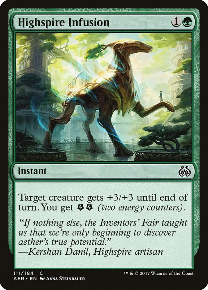 2017 Aether Revolt Highspire Infusion common #111 common card image