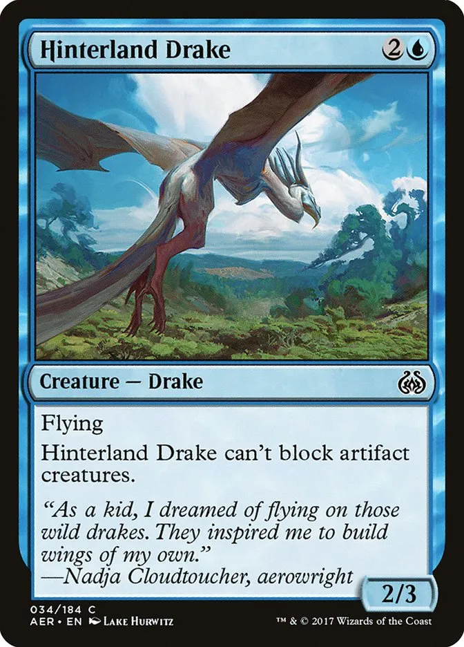 2017 Aether Revolt Hinterland Drake common #34 common card image