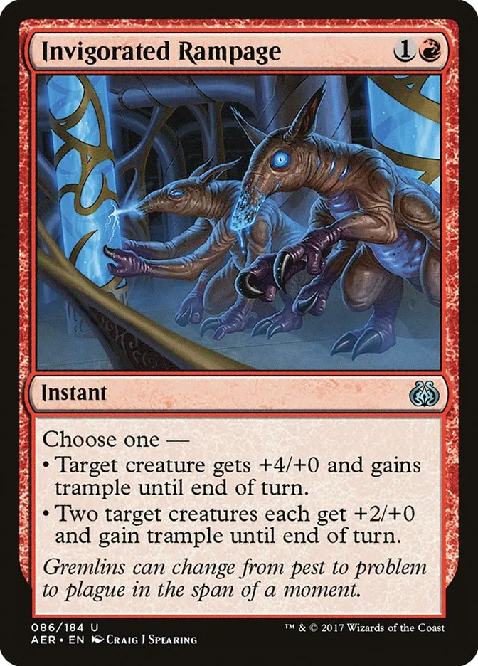 2017 Aether Revolt Invigorated Rampage uncommon #86 uncommon card image