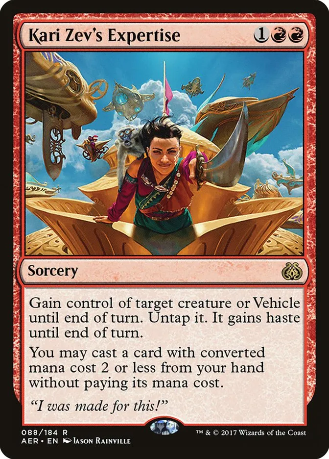 2017 Aether Revolt Kari Zev's Expertise #88 rare card image