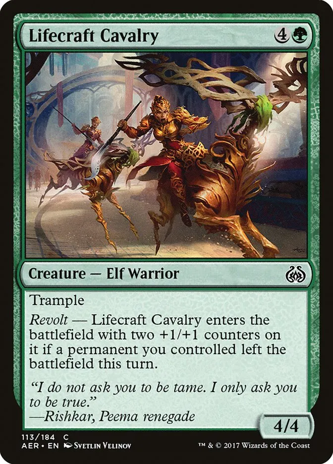 2017 Aether Revolt Lifecraft Cavalry common #113 common card image