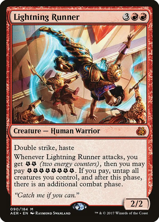 2017 Aether Revolt Lightning Runner mythic #90 mythic card image