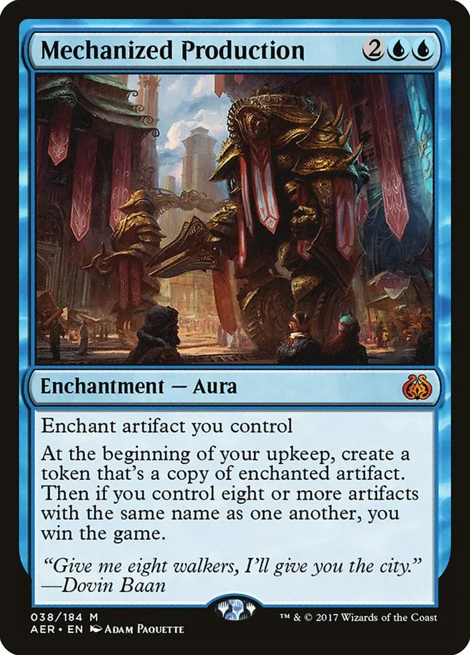 2017 Aether Revolt Mechanized Production mythic #38 mythic card image