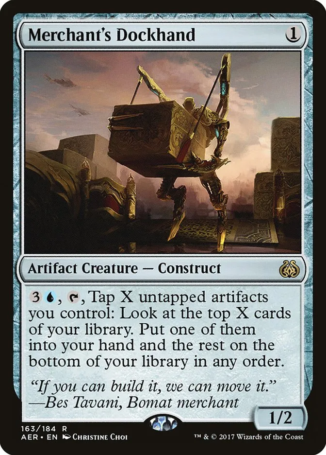 2017 Aether Revolt Merchant's Dockhand rare #163 rare card image