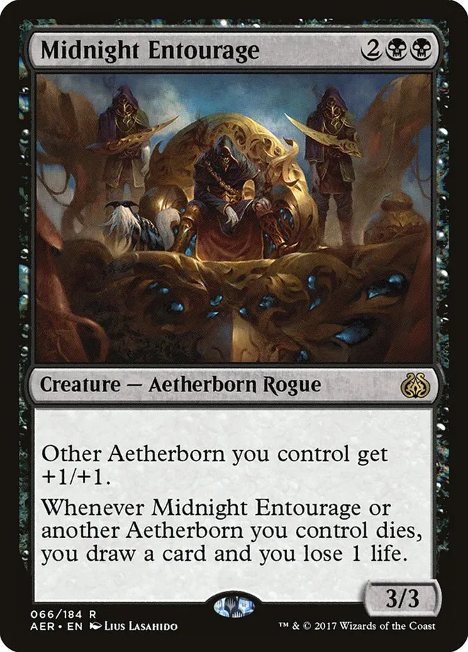 2017 Aether Revolt Midnight Entourage rare #66 rare card image