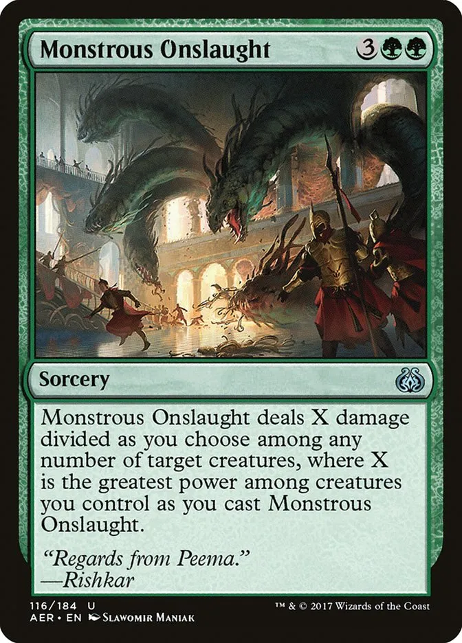 2017 Aether Revolt Monstrous Onslaught [Foil] uncommon #116 uncommon card image