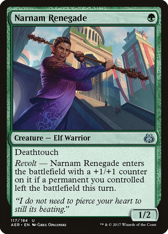2017 Aether Revolt Narnam Renegade uncommon #117 uncommon card image