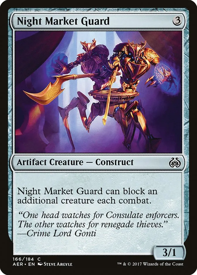 2017 Aether Revolt Night Market Guard common #166 common card image