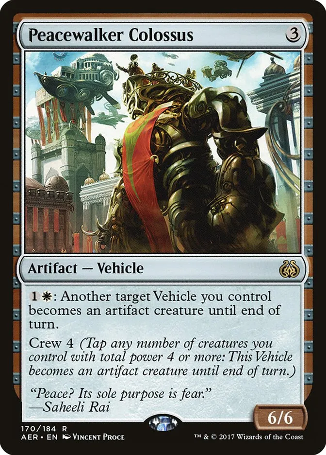 2017 Aether Revolt Peacewalker Colossus rare #170 rare card image