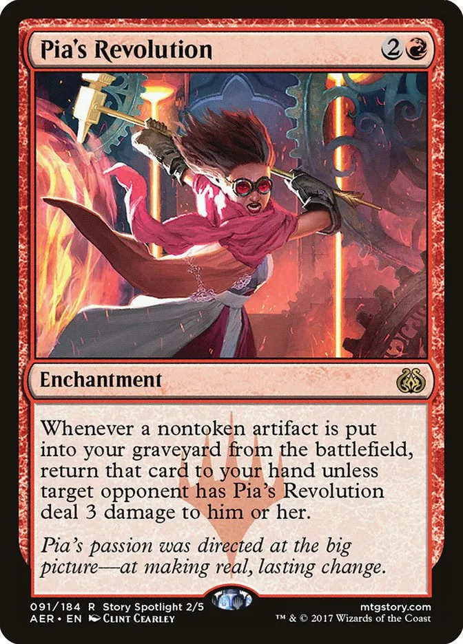 2017 Aether Revolt Pia's Revolution rare #91 rare card image