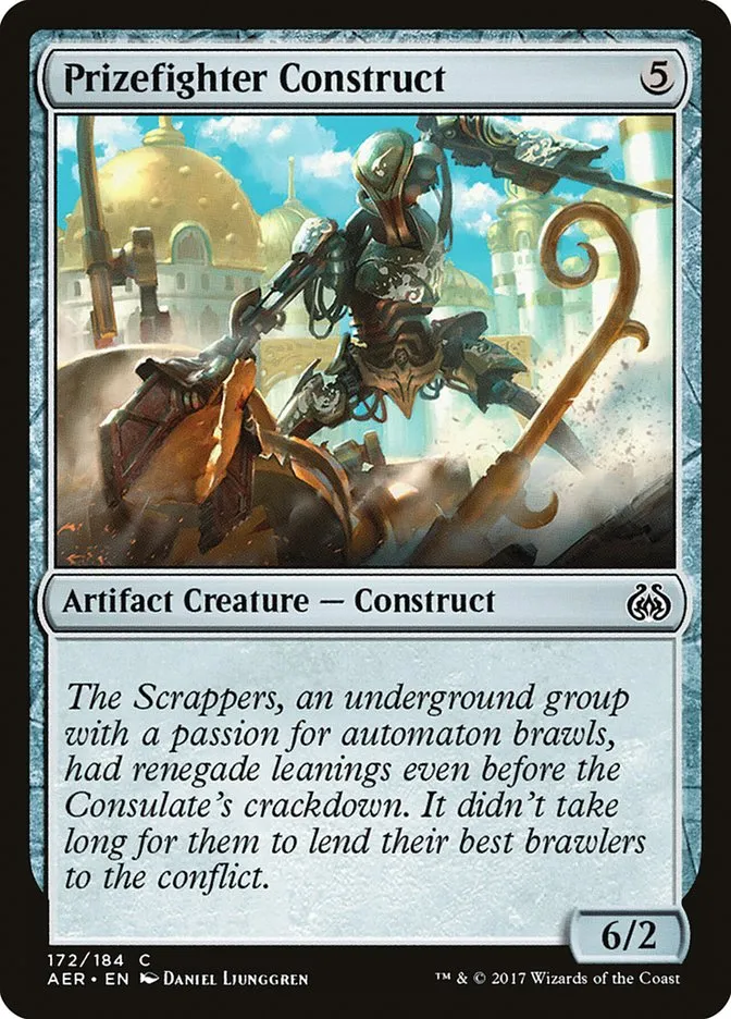 2017 Aether Revolt Prizefighter Construct common #172 common card image
