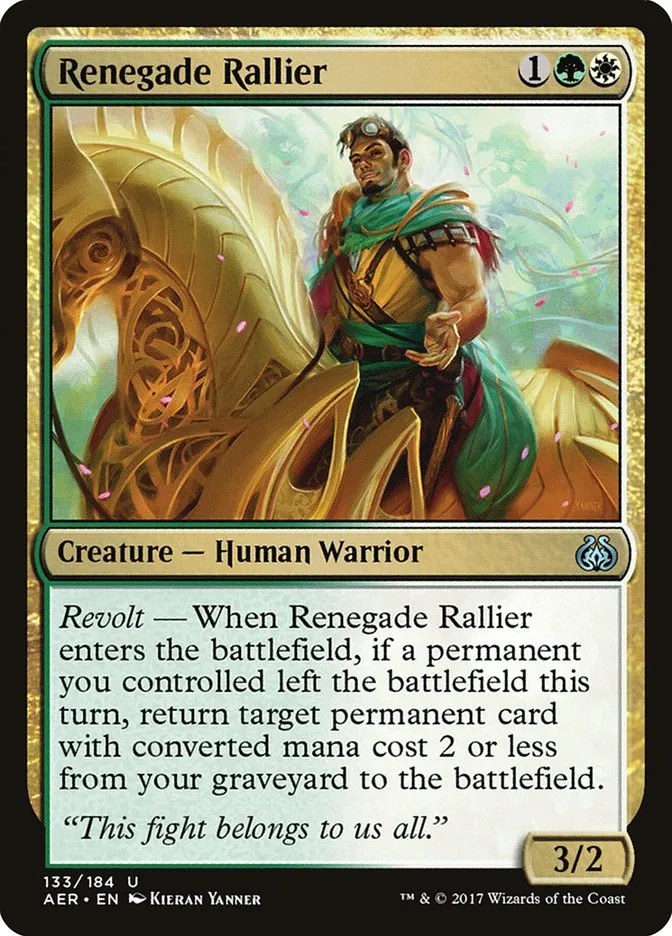2017 Aether Revolt Renegade Rallier uncommon #133 uncommon card image
