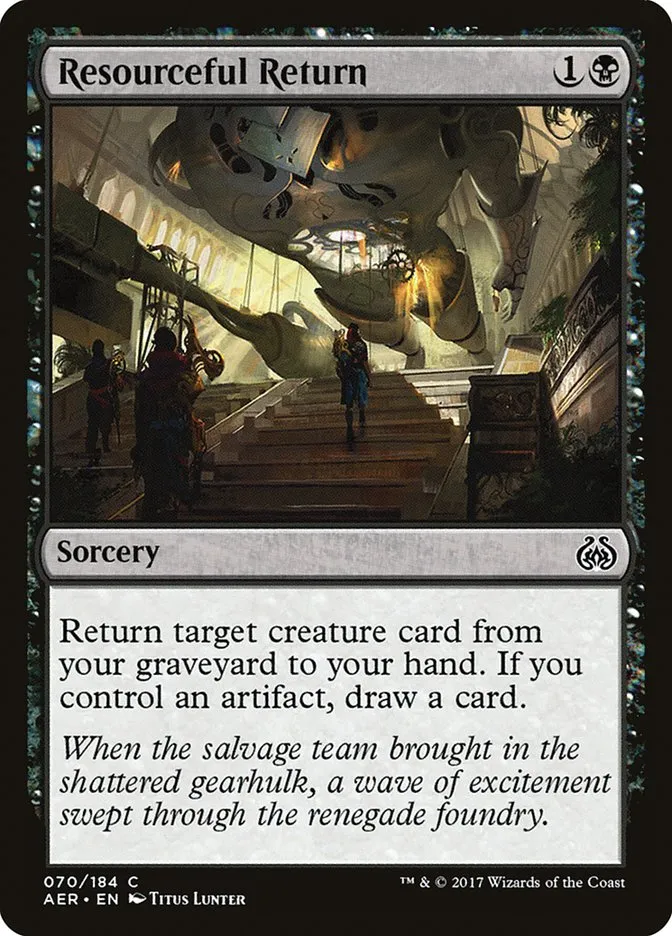 2017 Aether Revolt Resourceful Return common #70 common card image