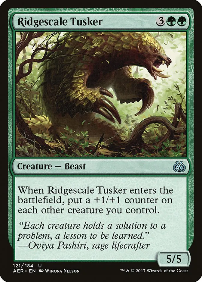 2017 Aether Revolt Ridgescale Tusker uncommon #121 uncommon card image