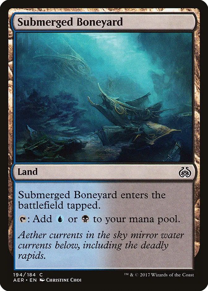 2017 Aether Revolt Submerged Boneyard common #194 common card image