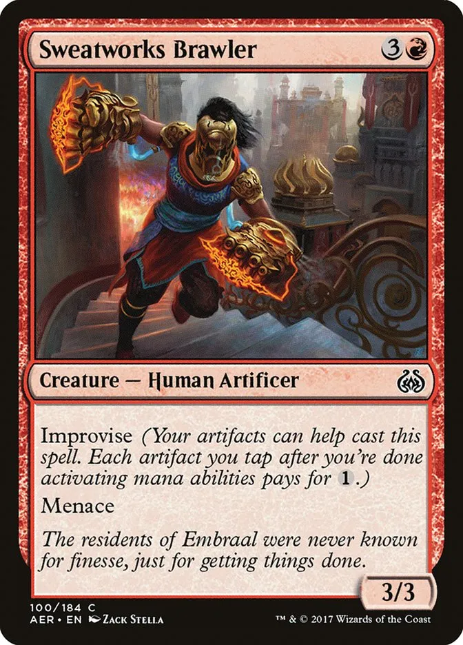 2017 Aether Revolt Sweatworks Brawler common #100 common card image