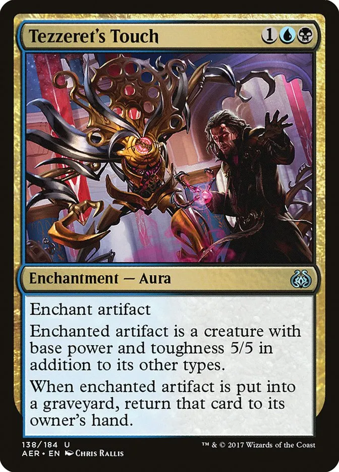 2017 Aether Revolt Tezzeret's Touch uncommon #138 uncommon card image