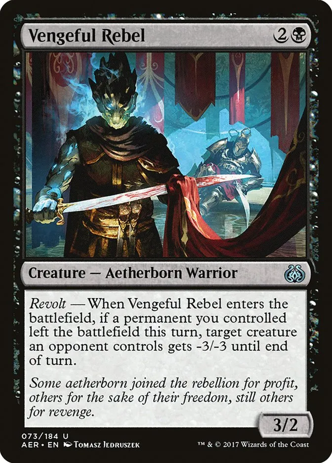 2017 Aether Revolt Vengeful Rebel uncommon #73 uncommon card image