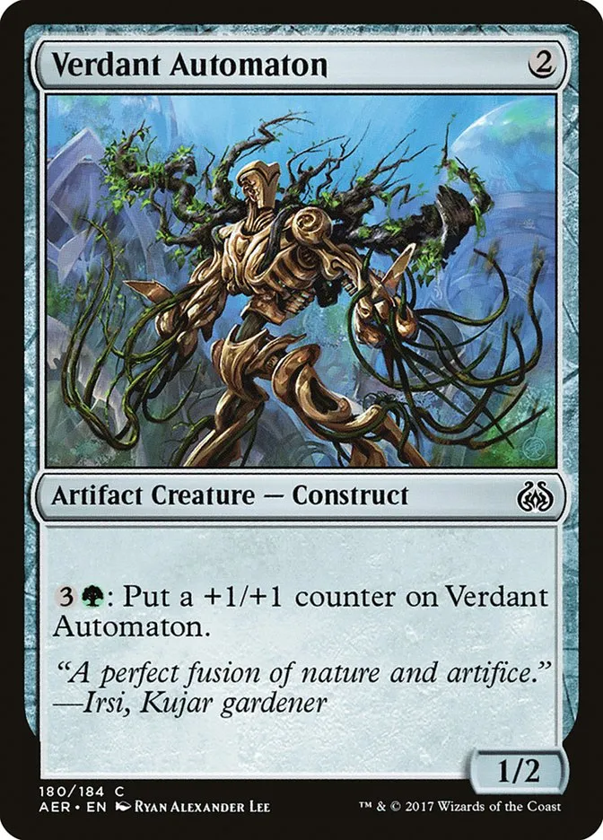 2017 Aether Revolt Verdant Automaton common #180 common card image