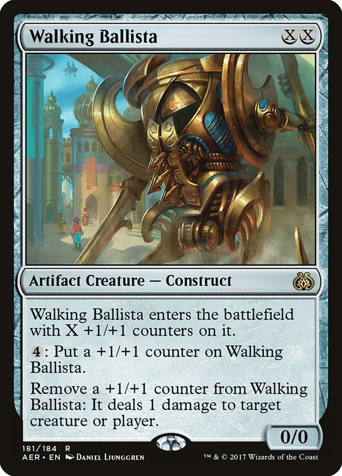 2017 Aether Revolt Walking Ballista rare #181 rare card image