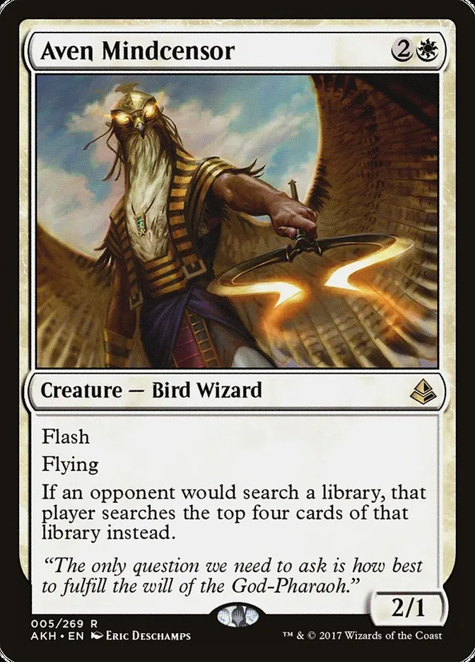 2017 Amonkhet Aven Mindcensor rare #5 rare card image