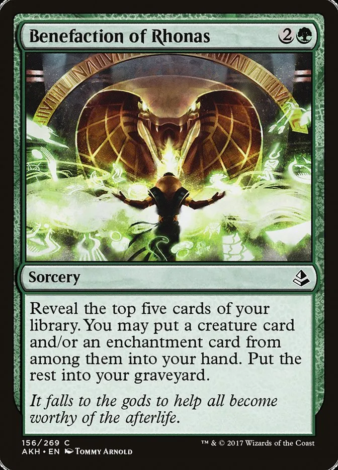 2017 Amonkhet Benefaction of Rhonas #156 common card image