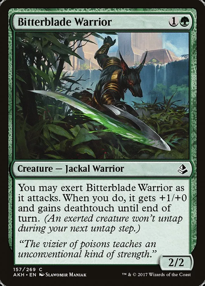 2017 Amonkhet Bitterblade Warrior common #157 common card image