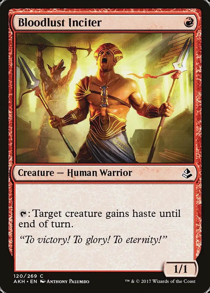 2017 Amonkhet Bloodlust Inciter common #120 common card image