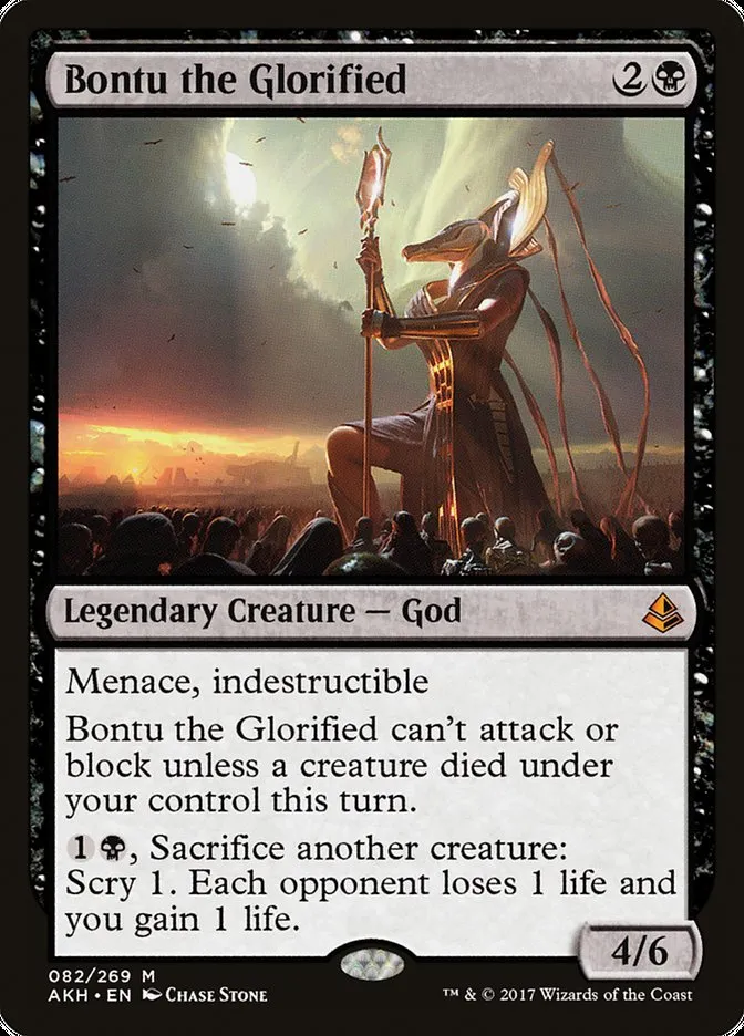 2017 Amonkhet Bontu the Glorified mythic #82 mythic card image