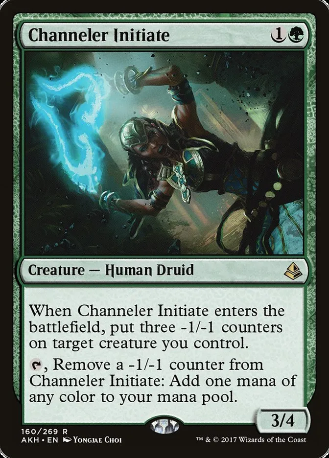 2017 Amonkhet Channeler Initiate rare #160 rare card image