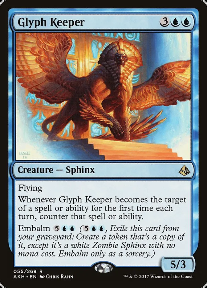 2017 Amonkhet Glyph Keeper rare #55 rare card image