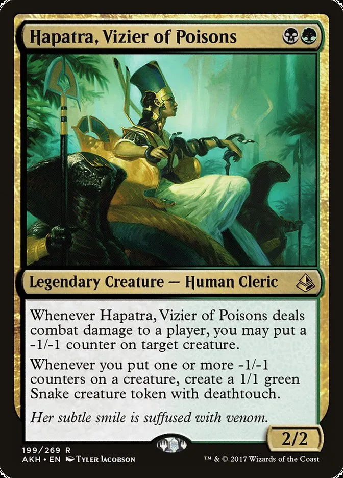 2017 Amonkhet Hapatra, Vizier of Poisons [Foil] rare #199 rare card image