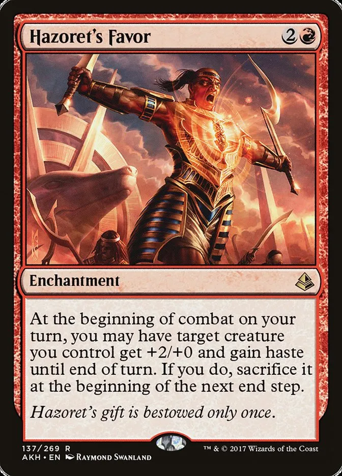 2017 Amonkhet Hazoret's Favor rare #137 rare card image