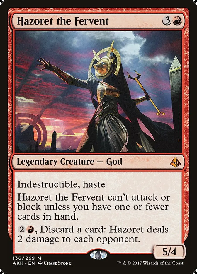 2017 Amonkhet Hazoret the Fervent [Foil] mythic #136 mythic card image