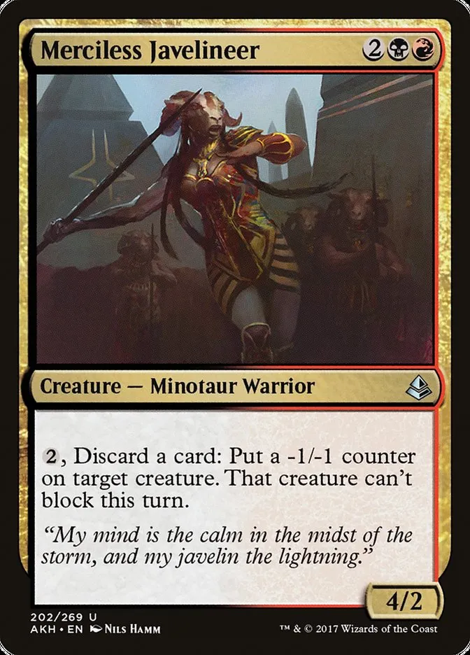 2017 Amonkhet Merciless Javelineer uncommon #202 uncommon card image