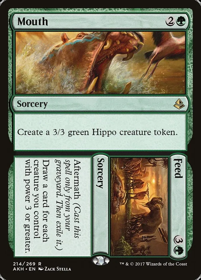 2017 Amonkhet Mouth // Feed rare #214 rare card image